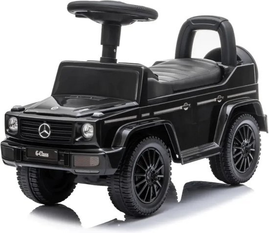 Mercedes G350 Loopauto 1 tot 3 jaar – Officieel Gelicentieerde Mercedes-Benz Loopauto met Claxon & Opbergvak – Buitenspeelgoed Peuter met Blokstandaard & Cadeaubox – Zwart